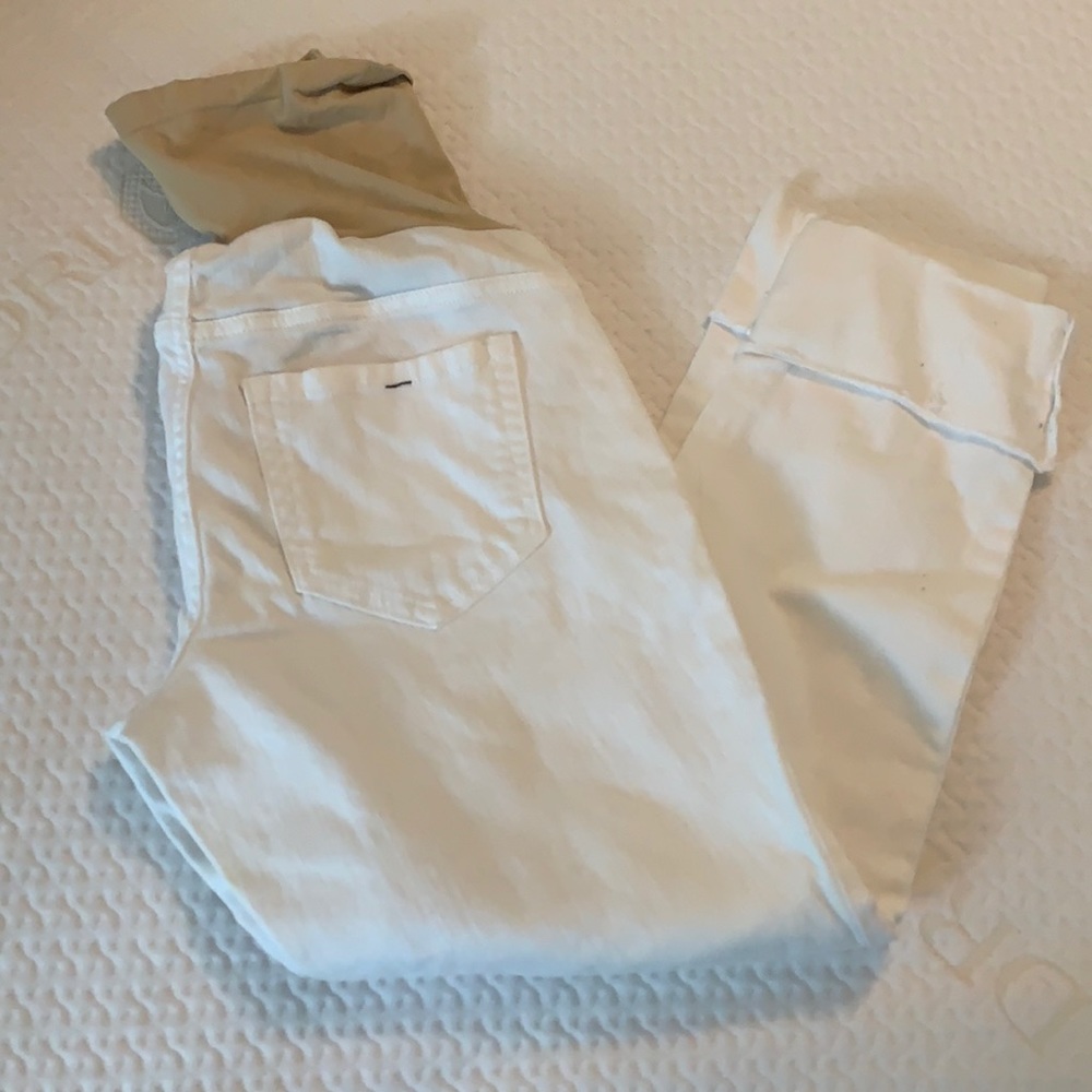 White maternity Capri jeans